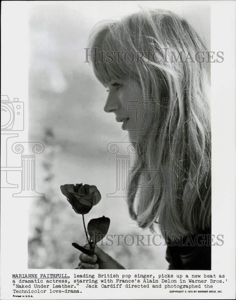 1970 Press Photo Singer and actress Marianne Faithfull in 