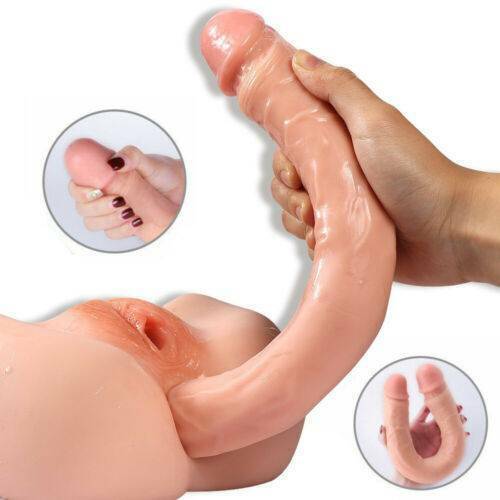 Realistic-Double-Ended-Dildo-Long-Penis-G-Spot-Massager-Women-Lesbian-Toy - Foto 11 di 12