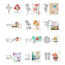 Flower Bouquet Words Metal Cutting Dies Stencil for DIY Scrapbooking Craft Cards
