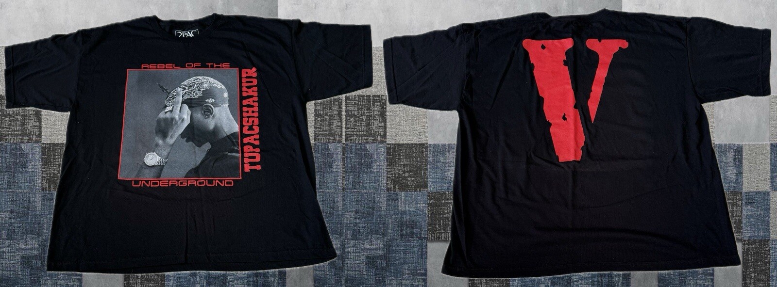 FILA Camicia 2pac Vlone 2XL rap vintage dischi braccio della morte