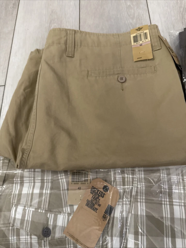 Лот из 6 Dockers мужской 44 хаки шорты D3 классический крой плоский передний новый с Ярлыками твердое тело - Изображение 3 из 4