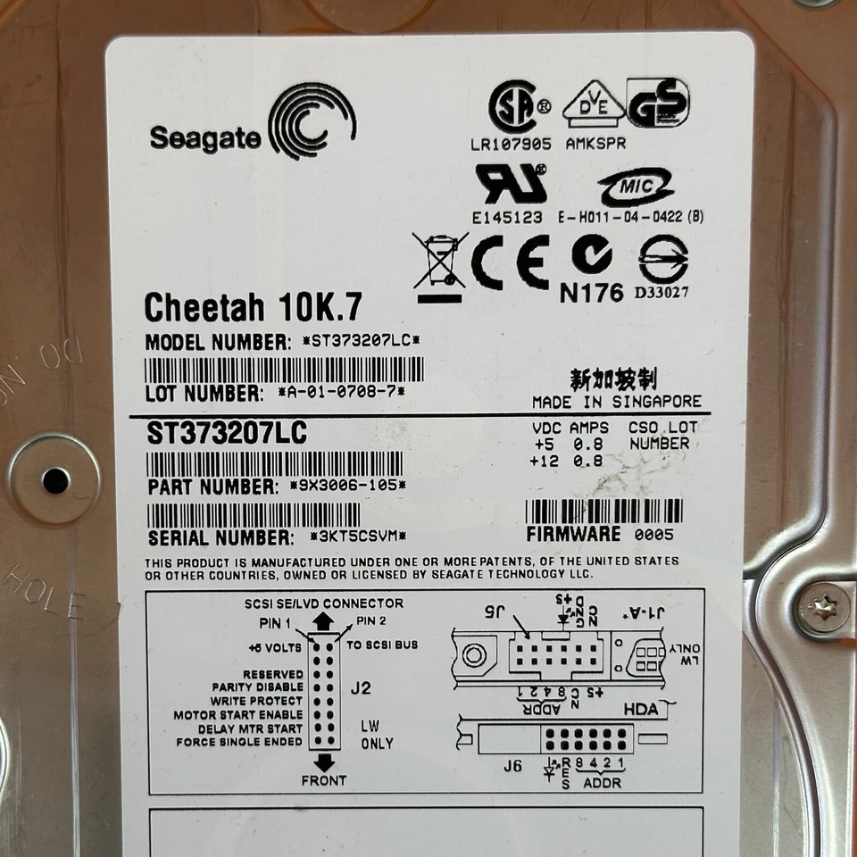 Seagate Cheetah 73GB SCSI 10K.7 ST373207LC SCSI 80pin 3.5 " Hard Drive HDD - Image 2 of 4