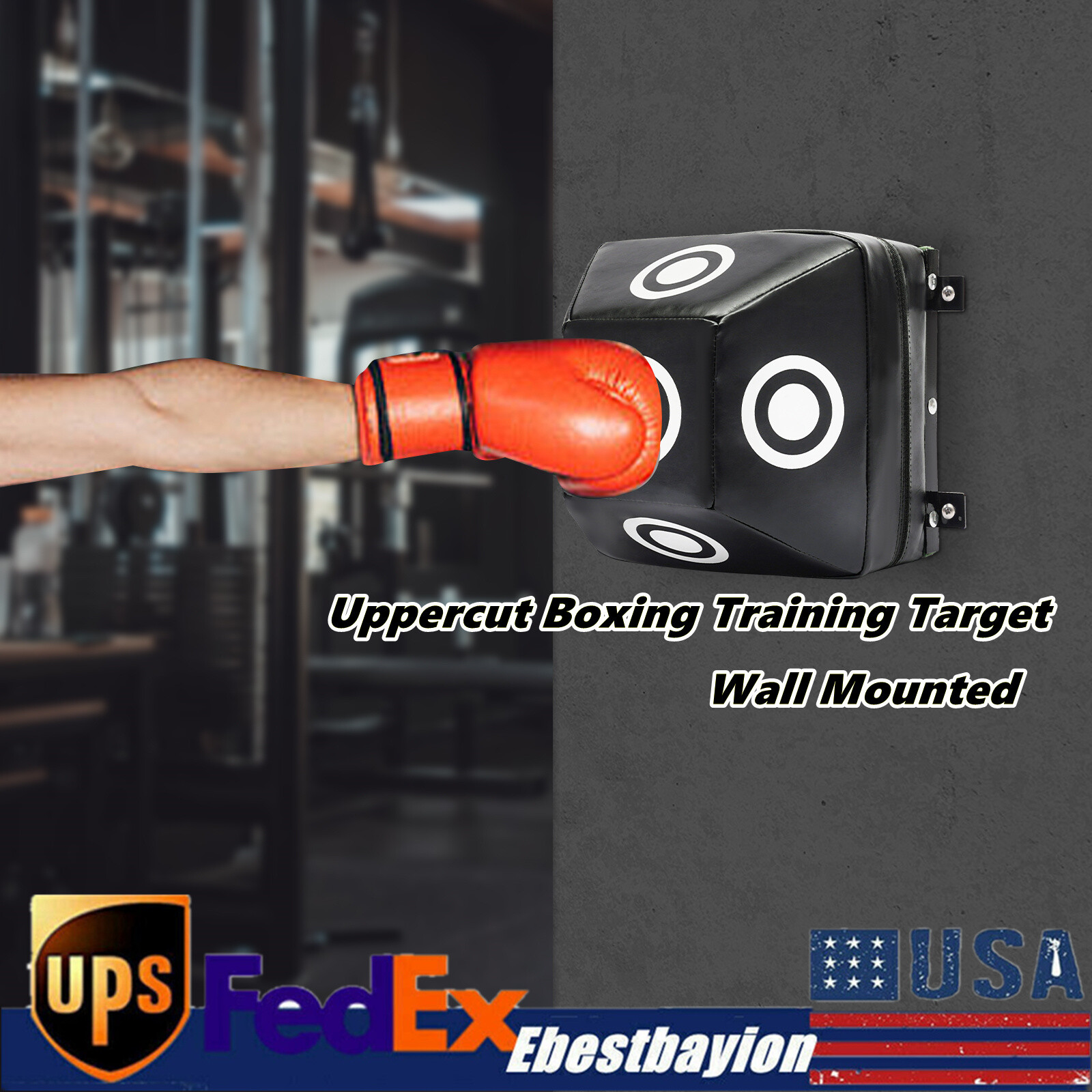 Wall Mount Uppercut Boxing MMA Punching Target 12x12x10 in Training Bag  