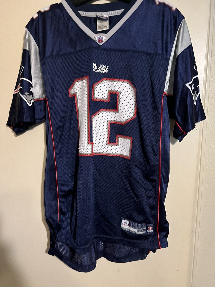 Reebok NFL New England Patriots Tom Brady Blue Jersey Youth Size X