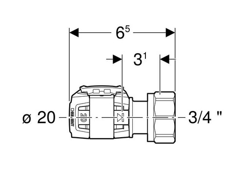 GE FlowFit Verteilerabgang für Eurokonus SiBr d20-EuG3/4 - Bild 3 von 3