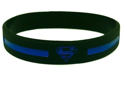 Thin Blue Line Silicone Wristband Police Bracelet Law Enforcement USA Superheros - Picture 6 of 10