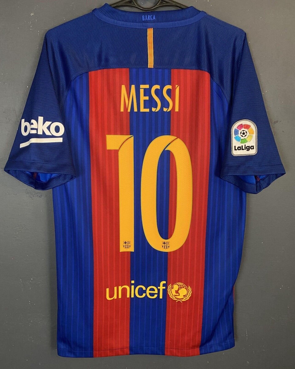 MEN LEO MESSI FC BARCELONA 2016/2017 FOOTBALL SOCCER SHIRT