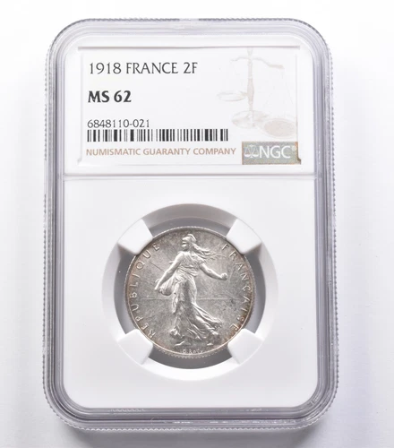 MS62 1918 France 2 Francs NGC *5331