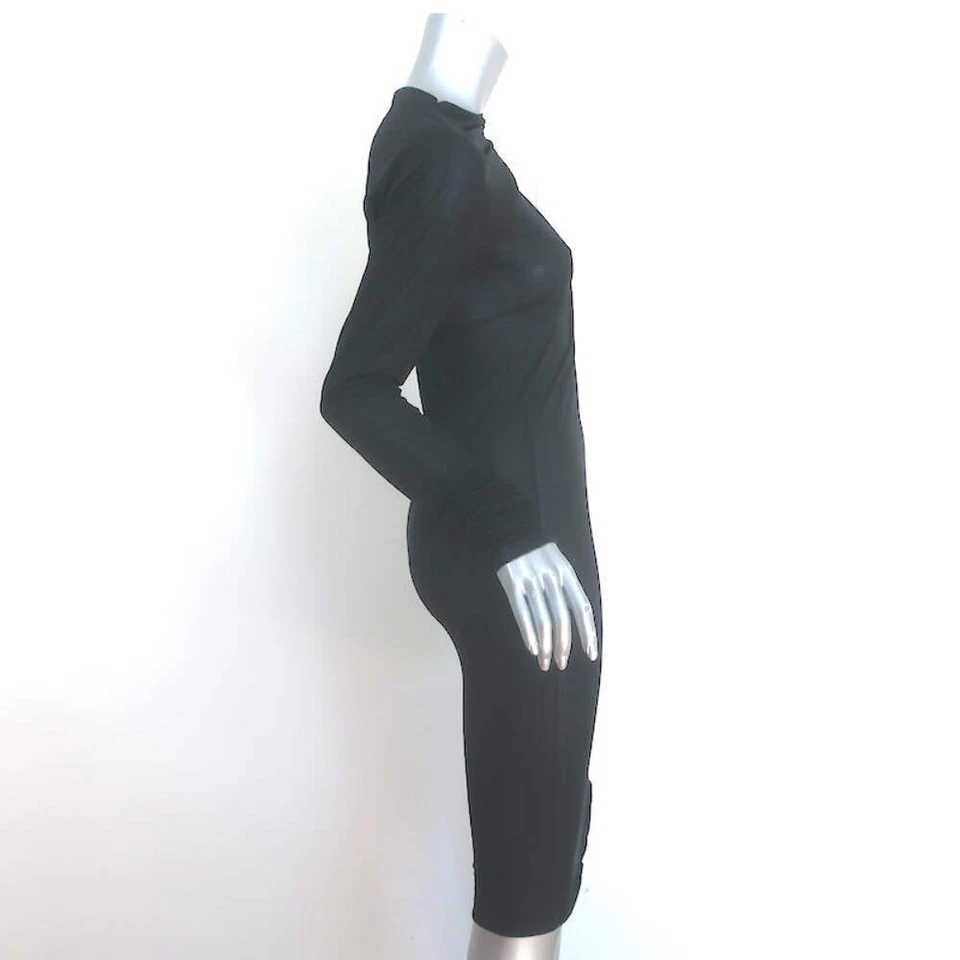 Dries Van Noten Hoan Asymmetric Ruched Dress Black Stretch Jersey Size Medium - Image 4 of 4