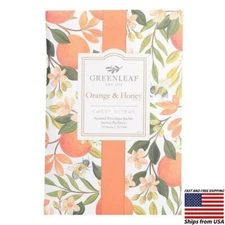 GREENLEAF Large Scented Envelope Sachet - Orange & Honey - 3 Pack - Made In USA