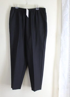 Nwt Alfred Dunner Taille 20W Noir Élégant Classique Pantalon 28.5 " Entrejambe - Photo 1/4