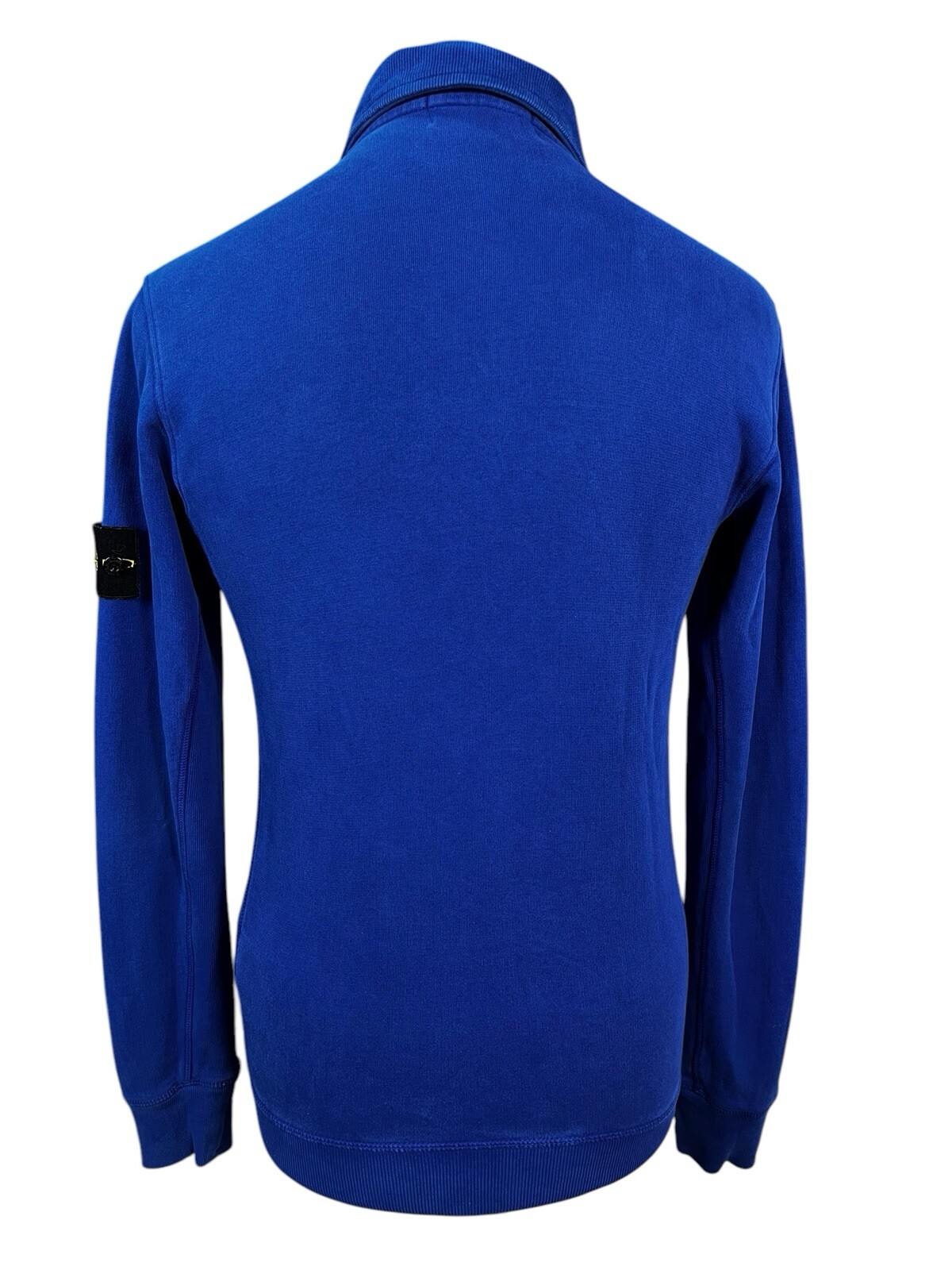 Stone Island Quarter Zip Jumper Men's Blue Cotton Plain Pullover Sweatshirt S image 5