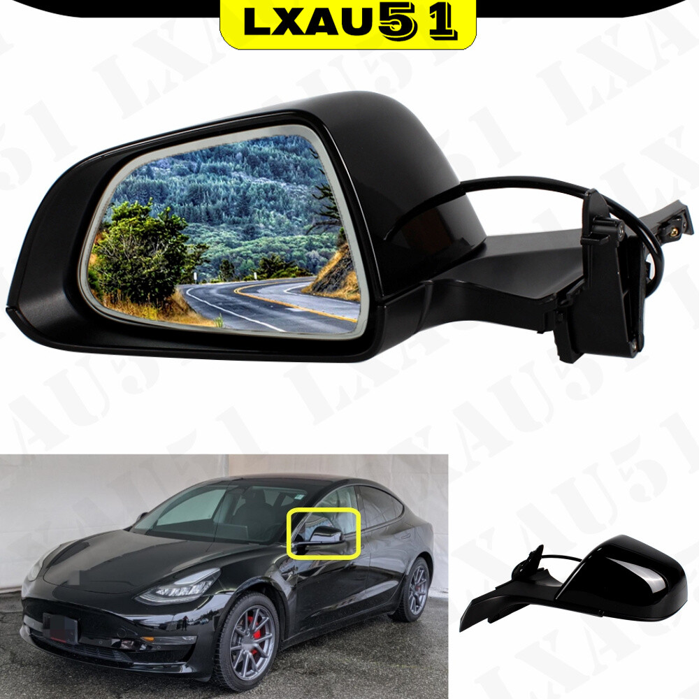 Black Auto-Dimming Memory Mirror for Tesla Model 3 2017-2020 Left Driver Side