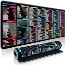 Windows PPT/PS/CDR/AI/PR/Word/Excel Shortcuts Sheet Mouse Pad Large Gaming Mo...