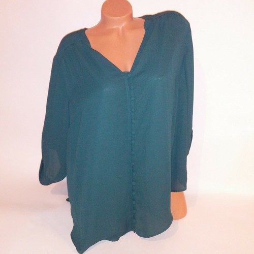 Torrid Blouse Plus Size 2X 2 Emerald 