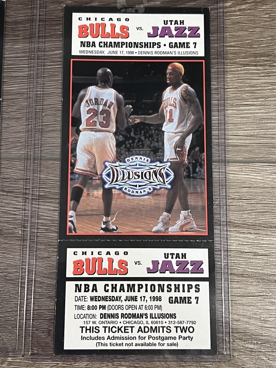 Dennis Rodman Illusions NBAファイナルチケット Lot of (3) 1998 DENNIS RODMAN ILLUSIONS TICKET NBA FINALS GAME 7