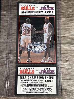 Dennis Rodman Illusions NBAファイナルチケット Lot of (3) 1998 DENNIS RODMAN ILLUSIONS TICKET NBA FINALS GAME 7