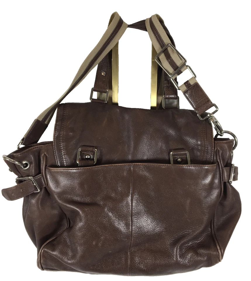 Bolso Bandolera HALOGENO Mensajero Cuero Esmaltado Borgoña Cierre con Solapa Foto 2 de 4