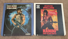 RAMBO First Blood Part 1 2 CED RCA Videodiscs Untested 1983 / 1985 VTG