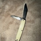 Vintage Folding Pocket Knife Made In USA 2 Blades White — photo 1