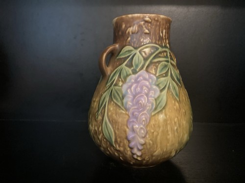 Roseville Wisteria Blue 1933 Vintage Arts and Crafts Pottery Ceramic Vase 631-6 - Picture 5 of 10