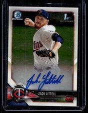 2018 Bowman Chrome Prospect Autographs Zack Littell RC Auto Minnesota Twins