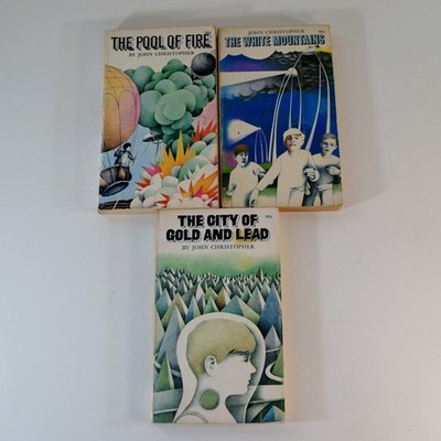 John Christopher - The Tripods Trilogy paperback set 1970 Collier - YA Dystopia