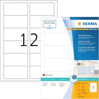 Herma 10776 Adressetiketten FüR Inkjet Drucker, 80 Blatt, 88,9 X 46,6 Mm, 12 Pro