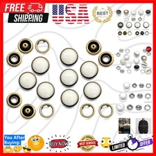 Washable 12mm Pearl Snaps with Brass Rim – 20 Sets for Clothing and Crafts