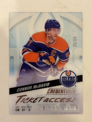 2024-25 Upper Deck Credentials #TA-MC Connor McDavid Acetate Ticket Access #/99