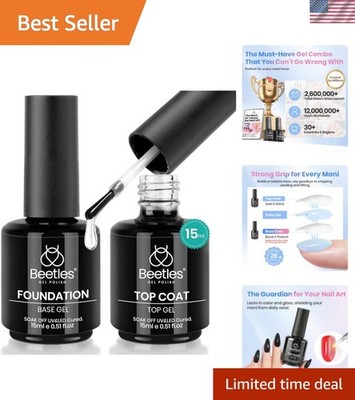 Beetles No Wipe Base Top Coat & Gel Set - 15ml for Professional Results