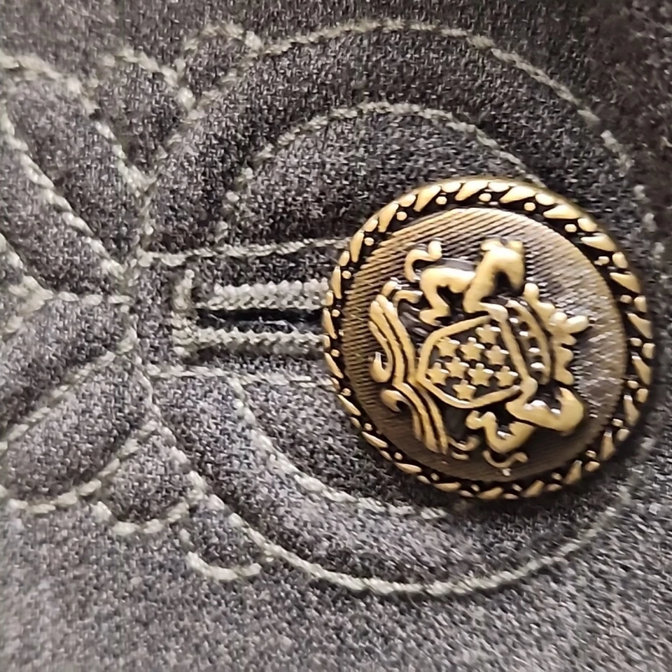 CABI #221 Gray TWILL Button-Up EMBROIDERED Miltary Style BLAZER/JACKET Sz Sz 10 - Image 3 of 4