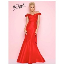 Flash by Mac Duggal Red Off the Shoulder Mermaid Style Dress Size 4