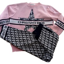 Piccolo Joggers Set Christian Dior Maglione Stella Rosa Monogramma Donna Logo Maglia