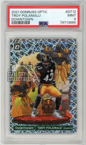 Troy Polamalu #DT-DT12 2021 Panini Donruss Optic Downtown card