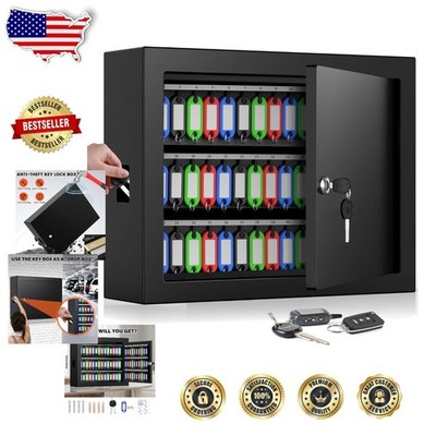 Durable Key Storage: 75-Key Wall Mount Box with Anti-Theft Design & Side Opening
