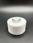 Aquamarine Blue / Clear Glass Stone Ring 925 Sterling Silver Size 9 — photo 1