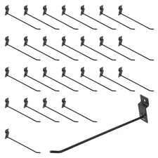 100pcs Slat Wall Hooks, 8 Inch/200mm for Commercial Retail Exhibition (Black)