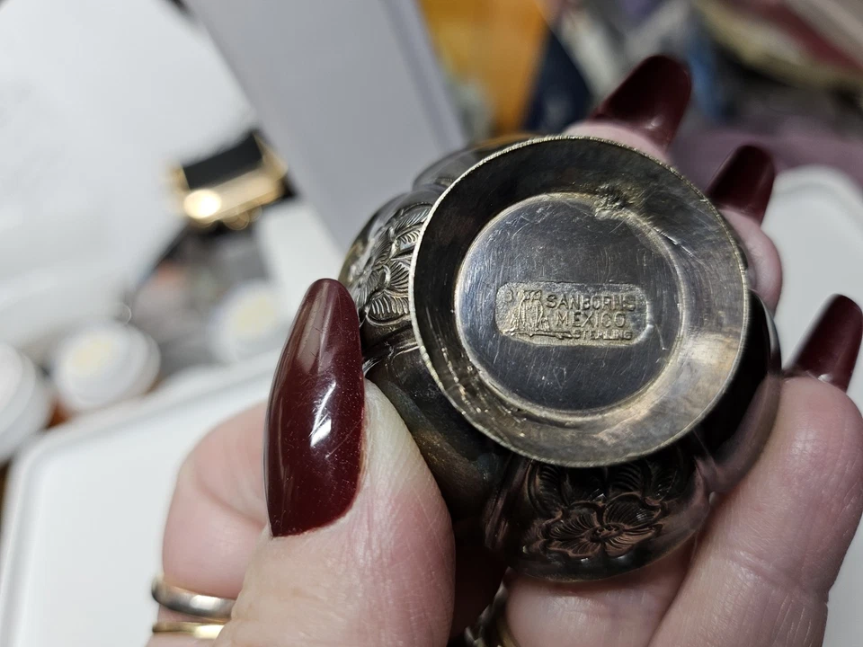 Plato de salero Sandborns México de plata esterlina estampado (925) Foto 4 de 4