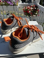 PRO PLAYER KIDS GRAY ORANGE, SIZE 12M, MESH W/ORANGE LACES, EXCELLENT CLEAN A