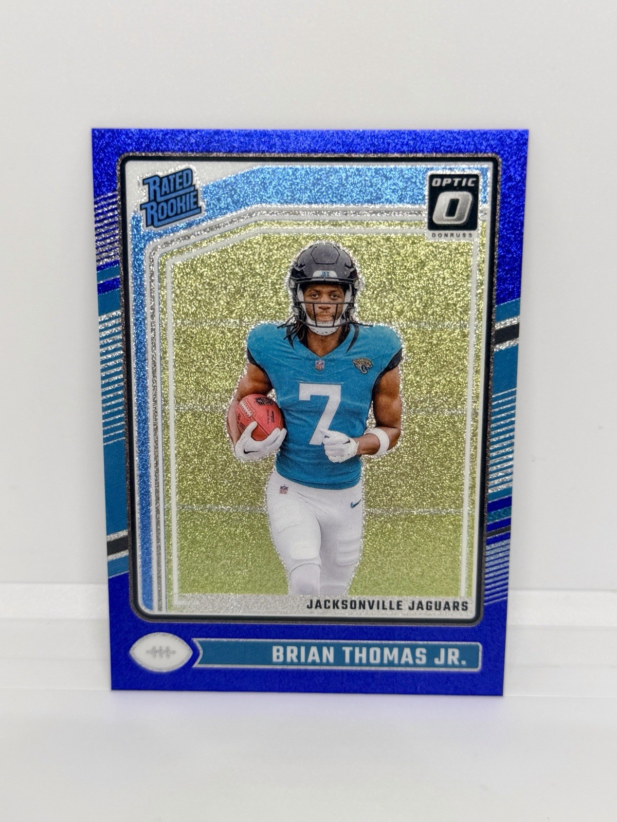BRIAN THOMAS JR. Rookie 2024 Donruss Optic Blue Glitter Prizm Jaguars RC #214