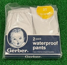 Vintage Gerber Rubber Plastic Pants Diaper Cover Waterproof Pants 3T LOT OF 2