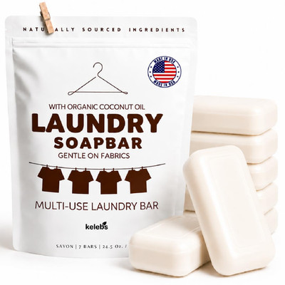 Kelebs Natural Laundry Soap Bar For Sensitive Skin Organic Coconut - Delicate