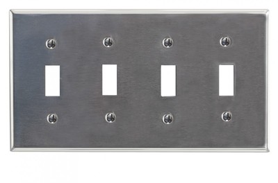Switchplate Brushed Stainless Steel Four Toggle | Renovator's Supply