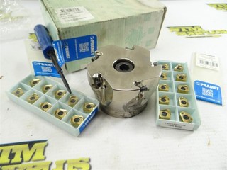 NEW PARMET INDEXABLE 3" FACE MILL 1" ID 20 NEW CARBIDE INSERTS