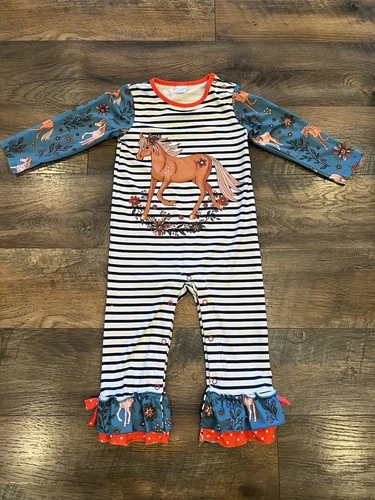 Penelope Plumm Boutique Ruffled Horse Jumper 2T