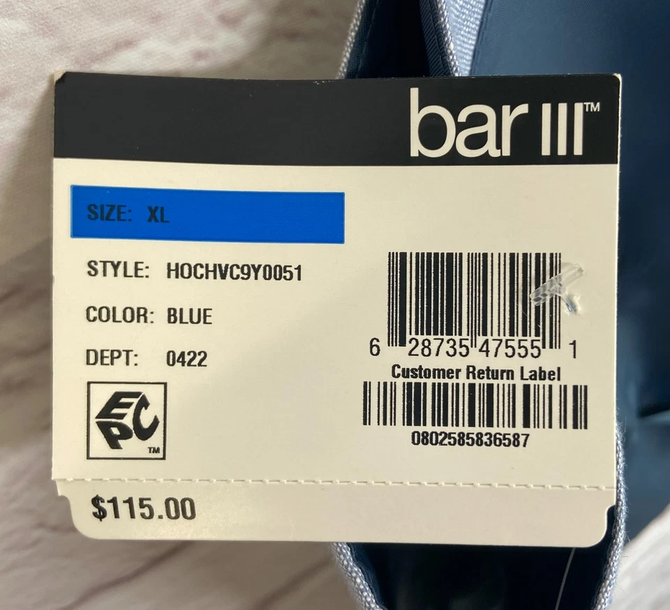 Nuevo BAR III Para Hombres Azul LINO AJUSTADO Traje Vestido Chaleco Chaleco 'XL' Foto 3 de 4