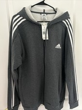 Adidas Men s 3-Stripes Full Zip Hoodie L