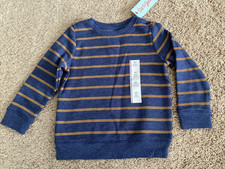 NWT-Cat  Jack Toddler Size 3T Long Sleeve Pullover Sweatshirt Navy/Rust
