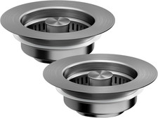 Kitchen Sink Drain Strainer - 2-Pack 3-in-1 Stainless Steel Kitchen Sink Stopper